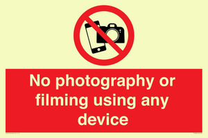 No photography or filming using any device